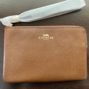 Coach Tan  Leather Wristlet
